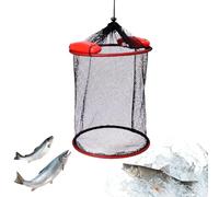 Cesto per pesci, cesto da pesca, gabbia per pesci, pesci, supporto per rete da pesca galleggiante, pieghevole, in nylon, ad asciugatura rapida, per gamberi e pescini