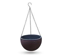 Cesto per Piante Sospeso Vaso da Fiori in Plastica Fioriera Sospesa per Piante da Interno Ed Esterno, Grande Foro di Drenaggio, Affascinante Aiuola Rotonda Classica, Vita Verde