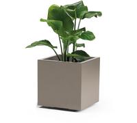 Cesto Per Piante Vaso Per Piante 40 CM Taupe Con Ruote E Riserva D'Acqua