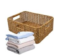 Cesto Per Ripostiglio | Multifunzionale Con Maniglie - Cestino Da Scaffale In Rattan Finto - Per Armadio Lavanderia Bagno Camera Da Letto Cucina Dispensa Dormitorio Giocattoli Asciugamani