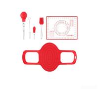 Cesto per Tacchino in Silicone con Iniettore e Pennello(Red（4）) | Include iniettore per marinata, pennello per condimenti, cottura uniforme, adatto a forno e air fryer, design versatile