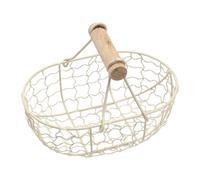 Cesto per uova di gallina: porta uova in metallo stile vintage, cestino portaoggetti per uova robusto e spazioso | Portatore di uova funzionale per raccogliere, esporre e conservare