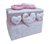 Cesto Personalizzato Baule Nascita Ricamone Personalizzato Ricamato Made Italy