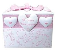 Cesto Personalizzato Baule Nascita Ricamone Personalizzato Ricamato Made Italy
