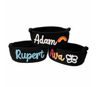 Cesto personalizzato per il nome, organizer in corda di cotone ricamato personalizzato, cestino per pannolini e asilo nido per neonati, regalo di compleanno per baby shower, Pasqua, compleanno (nero