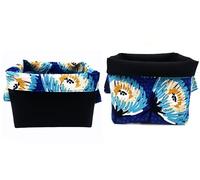 Cesto piccolo cesto in tessuto Cestini portaoggetti in Stoffa con Manici pieghevole, Cestini da scaffale Ceste per la biancheria 2 pcs