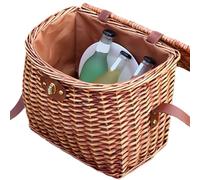 Cesto Picnic in | Portafiori con Tracolla - Intrecciato a Mano Grande Capienza per Libri Giocattoli Alimenti Fiori Bambole Funghi Soggiorno Camera Studio