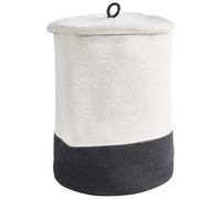 Cesto porta biancheria in cotone intrecciato grigio bianco Silopi
