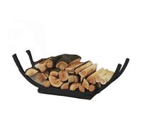 Cesto porta legna in metallo per caminetti, deposito legna da interno, con design open top per carico e scarico rapidi nero F