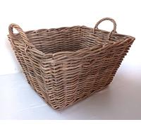CESTO PORTA LEGNA VIMINI GIUNCO KUBO CM 48x35x30H o 60x47x33H