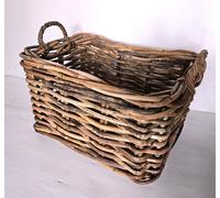 CESTO PORTA LEGNA XXL VIMINI GIUNCO KUBO CM 75X50X43 H . CON MANICO CM 51