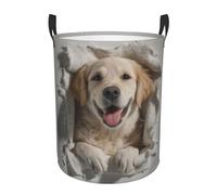 Cesto Portabiancheria 3D Golden Retrievers Head Paws Per 34X42CM