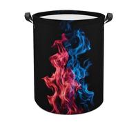 Cesto portabiancheria con fiamme rosse e blu, impermeabile, pieghevole, per vestiti sporchi, per soggiorno e bagno