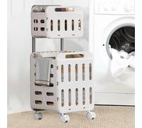 Cesto portabiancheria con ruote e maniglia, carrello portabiancheria per
