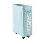 Cesto portabiancheria con ruote, grande capacità, portaoggetti for tappetino yoga, multifunzionale, pieghevole, impermeabile, for riporre vestiti sporchi(Blue)