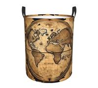 Cesto portabiancheria con stampa di mappe antiche e mappe circolari, grandi ceste portaoggetti, funziona in cucina, stanza dei giochi, bagno