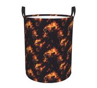 Cesto portabiancheria con stampa scura a forma di leone e fiamme, cesto portabiancheria per camera da letto, appartamento, dormitorio universitario, cesto portabiancheria sporca per estetica decorati