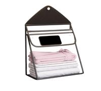 Cesto portabiancheria da bagno - sacchetto di immagazzinaggio bagno, con tasca tattile trasparente impermeabile per telefono e abbigliamento da bagno e multiroom