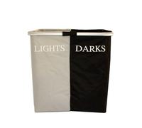 Cesto portabiancheria doppio colore per la casa o il bagno, cesto per vestiti sporchi, in tessuto Oxford, organizer per la biancheria, colore grigio e nero