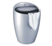 CESTO PORTABIANCHERIA E SGABELLO DA BAGNO IN ABS VARI COLORI MODELLO KELLY