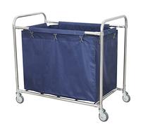 Cesto portabiancheria in acciaio inox resistente con ruote, carrello mobile per la biancheria con borse rimovibili e manico, ideale per uso domestico e alberghiero (taglia F)