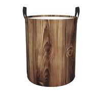 Cesto portabiancheria in legno effetto venature del legno, cesto portabiancheria impermeabile indipendente per coperte, cesto portabiancheria alto pieghevole con manici, cesto portaoggetti per gioca