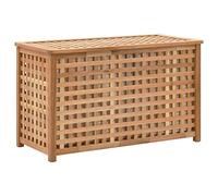 Cesto portabiancheria in legno massiccio e compensato, con coperchio traspirante e sacco estraibile, ampio spazio, ventilazione, legno noce, robusto e durevole, sacca lavabile, per asciugamani e bianc