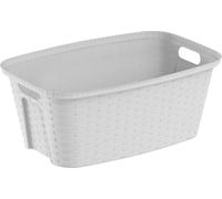 M-Home | Cesto portabiancheria | Plastica | Bianco | 59,3 x 39 x 25 cm / 35 L | LAUNDRY BASKET | PLS1046-06
