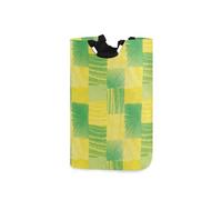 Cesto portabiancheria irregolare Tie-dye in giallo-verde, cesta portabiancheria pieghevole e impermeabile con manico robusto per giocattoli vivaio 51L sesto para ropa sucia