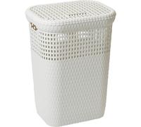 Dea Home Z439M008 Cesta Portabiancheria Rattan, 60 L, 42x33x58, Bianco