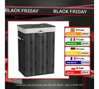 Cesto portabiancheria pieghevole con coperchio Secchio portabiancheria rettangolare con manici 40X30X60 cm Grigio scuro