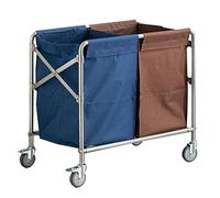 Cesto portabiancheria pieghevole con ruote, telaio in acciaio inox, impermeabile, in tessuto Oxford, per ordinare vestiti sporchi, grande capacità (90 x 88 x 59 cm)