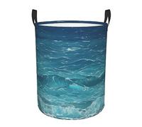 Cesto portabiancheria pieghevole, impermeabile, perfetto per vestiti, giocattoli, libri, il mare blu profondo