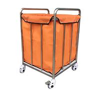 Cesto portabiancheria pieghevole versatile, carrello di smistamento della biancheria per hotel ospedaliero, grande con borse e ruote - Acciaio inossidabile, cesto per la cameretta dei bambini/cesto