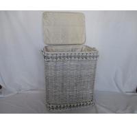CESTO PORTABIANCHERIA PORTA GIOCHI VIMINI GIUNCO BIANCO CM 52X38X60 H PELLET