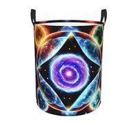 Cesto portabiancheria portatile Cosmic Stars con manici, cesto portabiancheria rotondo monostrato