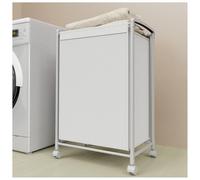 Cesto portabiancheria Universale con Ruote e Coperchio - Organizer per Biancheria in Cotone e Lino Impermeabile e Rimovibile, Elegante Design in Pasta per Un Facile Trasporto e stoccaggio.