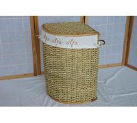 CESTO PORTABIANCHERIA VIMINI ANGOLO BANANO GIUNCO FODERA 43X43X58 H PELLET