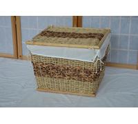 CESTO PORTABIANCHERIA VIMINI BANANO FODERA COTONE CM 50X50X40 H PELLET