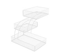 Cesto portafrutta a 3 ripiani, organizer da cucina, cestino in filo