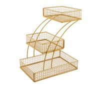 Cesto portafrutta a 3 ripiani, organizer da cucina, cestino in filo