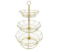 Cesto portafrutta - Cesto portaoggetti per frutta e verdura, 3 ripiani porta frutta da cucina | Cestino multiuso rimovibile per frutta, verdura, torte e snack