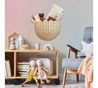 Cesto Portafrutta Da Appendere Alla Parete Intrecciato, in Finto Rattan