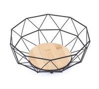 Cesto portafrutta MSV Design Industriale Legno e Acciaio Elie Nero Opaco