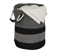 Cesto portaoggetti cestino portagiochi cotone HLP 40 x 43 x 33 cm nero grigio