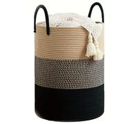 Cesto Portaoggetti, Cesto Portabiancheria In Corda Di Cotone Intrecciata, Ideale for Riporre Biancheria Sporca E Giocattoli, Adatto for Bagni E Soggiorni(Three colors)