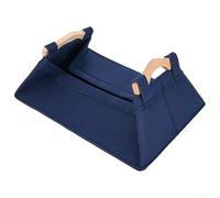 Cesto portaoggetti con morbido feltro lavabile e robusta struttura in legno di pino, per organizzare coperte, giocattoli, libri e in camera da letto, bagni e mensole (L blu navy)