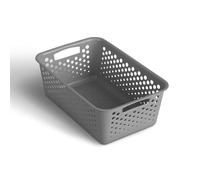 Cesto portaoggetti da 5 l con manici - senza BPA - Organizer (30 x 20 x 11 cm/antracite) - Cestino per bagno, cucina, camera da letto, cestino per la casa