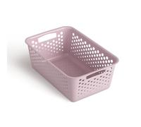 Cesto portaoggetti da 5 l, con manici, senza BPA, organizzatore (30 x 20 x 11 cm, rosa), cestino per bagno, cucina, camera da letto, cestino per la casa