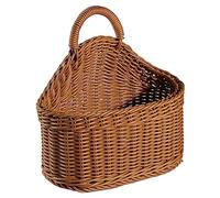 Cesto portaoggetti da appendere alla parete in plastica intrecciata fatto a mano, per soggiorno, bar, decorazione creativa da parete, cestino portaoggetti trasparente (marrone, taglia unica)